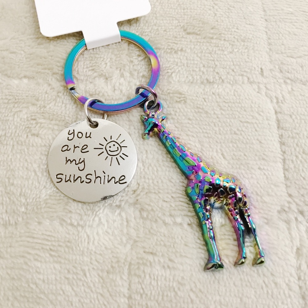 Giraffe You Are My Sunshine Keychain Accessory